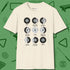 Eight ball Moon Phases T-Shirt, front view, in Natural your go-to shirt for league night victories
